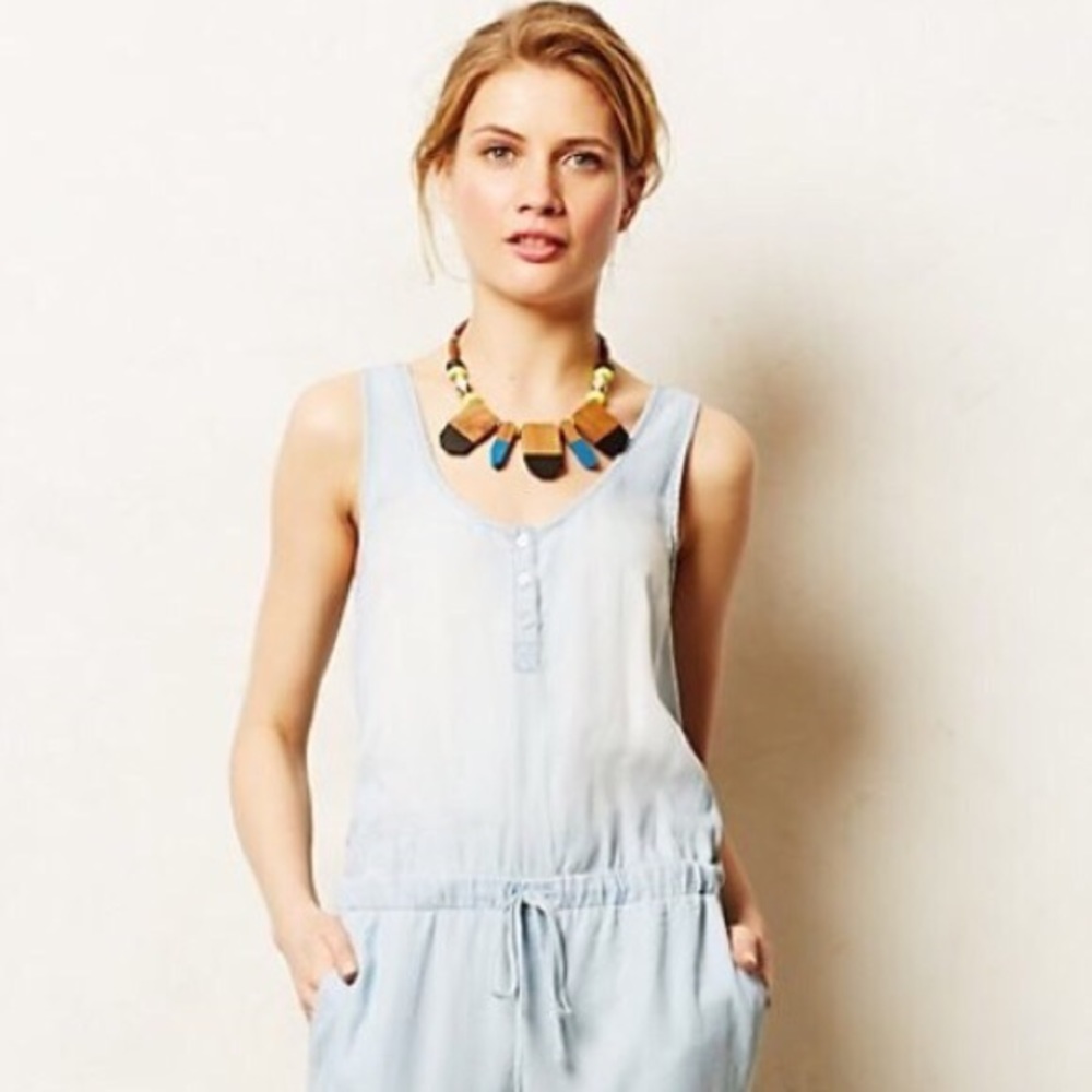 Anthropologie Cloth & Stone Chambray Romper